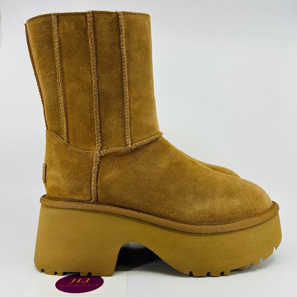 UGG Women's Classic Twin Seam New Heights Chestnut Suede Boots 1158313 Size 7 - Picture 1 of 12